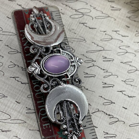 Festival Double Silver Purple Half crescent Moon magic Spell Love Hair Clip Comb - Picture 7 of 12